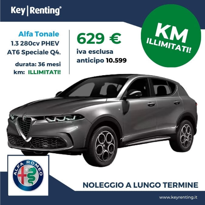 Offerta Noleggio lungo termine Alfa Romeo Tonale Km Illimitati